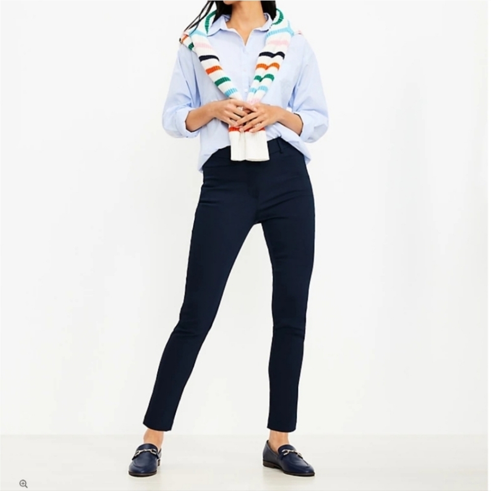 LOFT women's Chic Navy Slim Fit Pants
